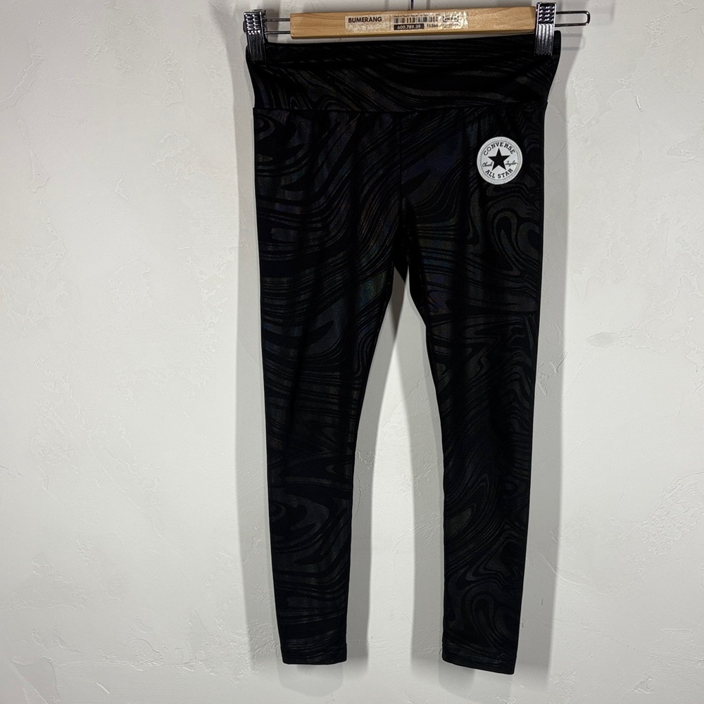 Converse Kids Swirl Pattern Black Leggings size small